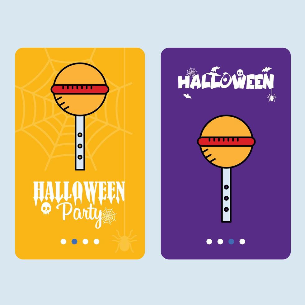 diseño de invitación de halloween feliz con vector de caramelo