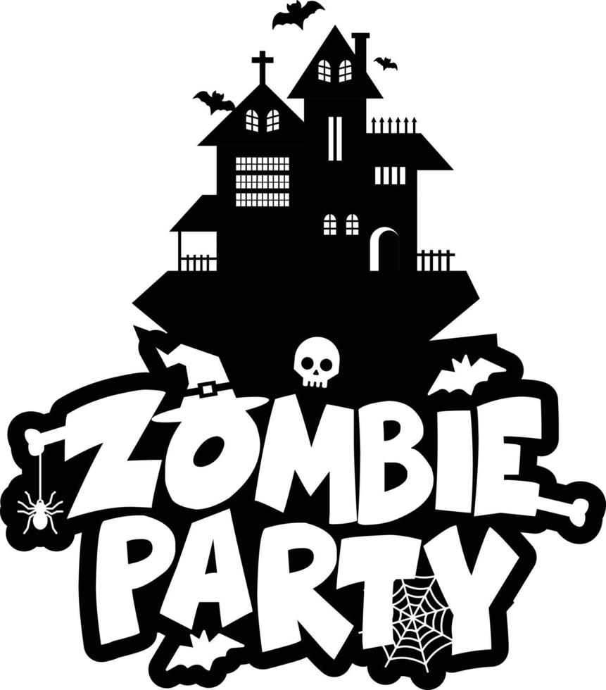 vector de diseño de tipografía de fiesta zombie