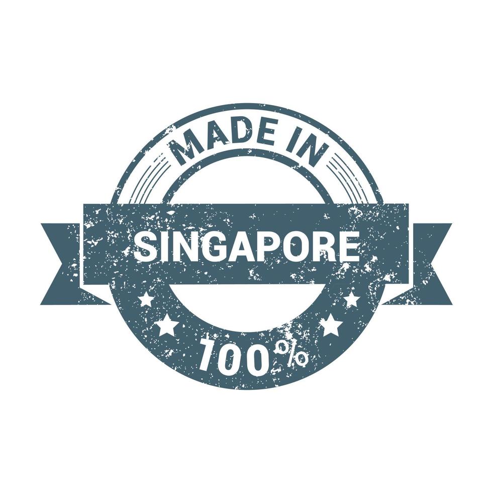 Singapore stamp design vector