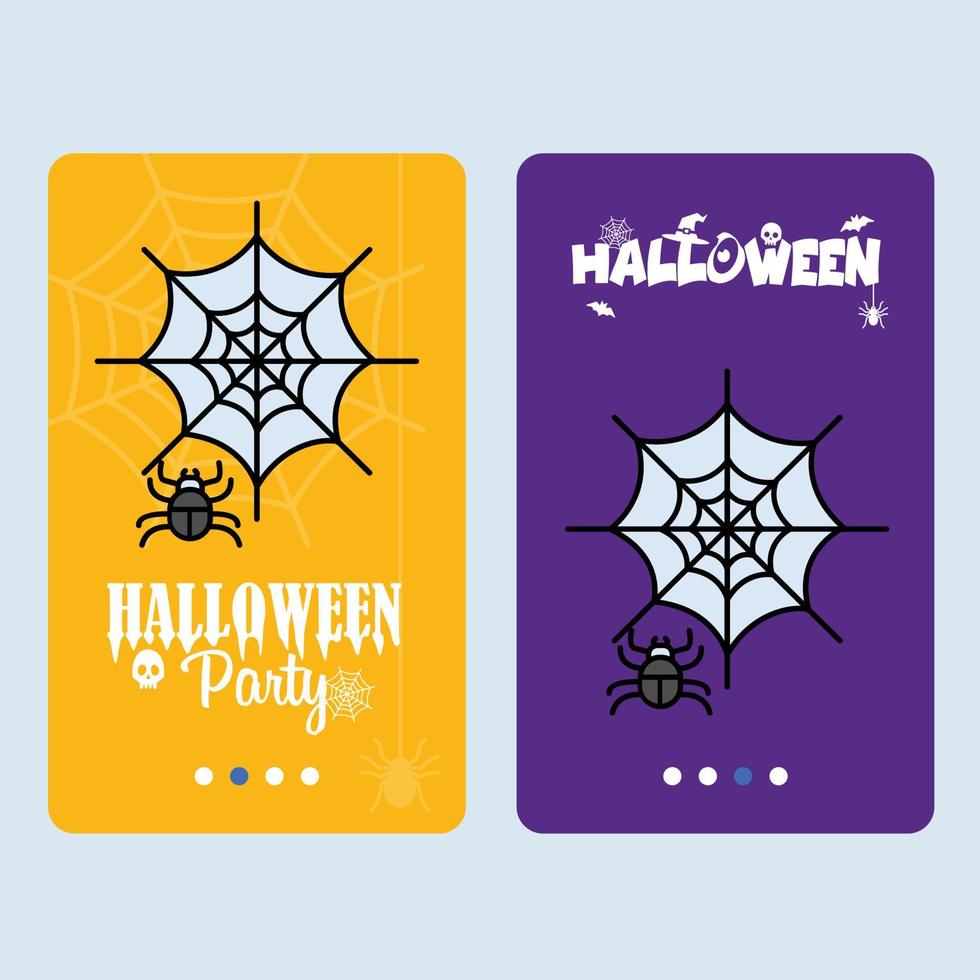 Happy Halloween invitation design with spider vector