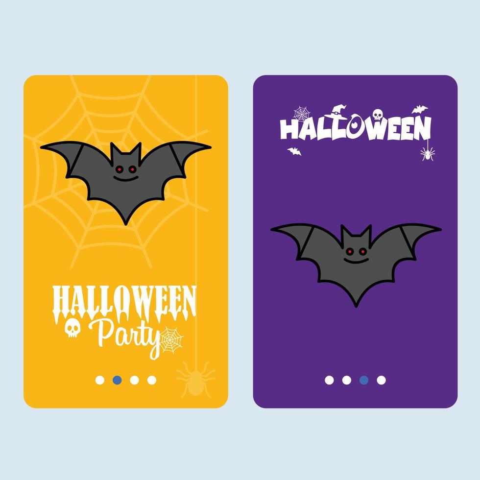 diseño de invitación de feliz halloween con vector de murciélagos