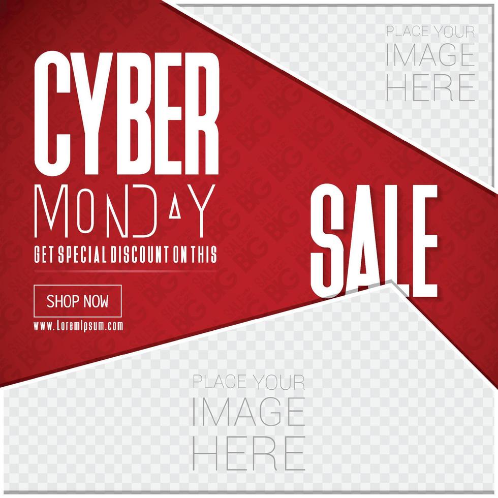 Cyber Monday sale card design vector