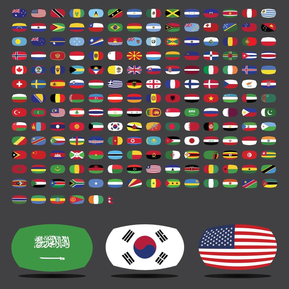 conjunto de iconos de banderas del mundo vector
