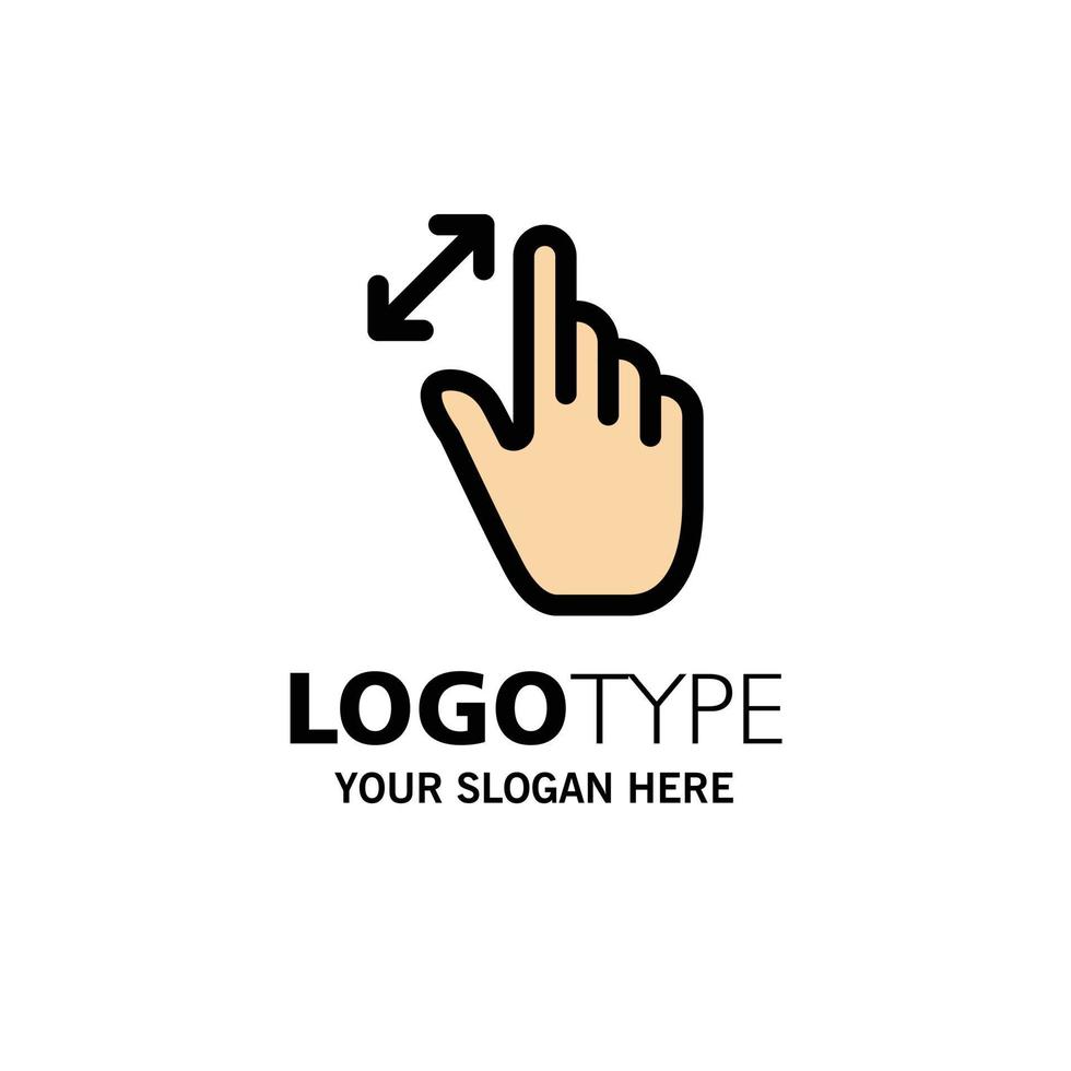 Expand Gestures Interface Magnification Touch Business Logo Template Flat Color vector