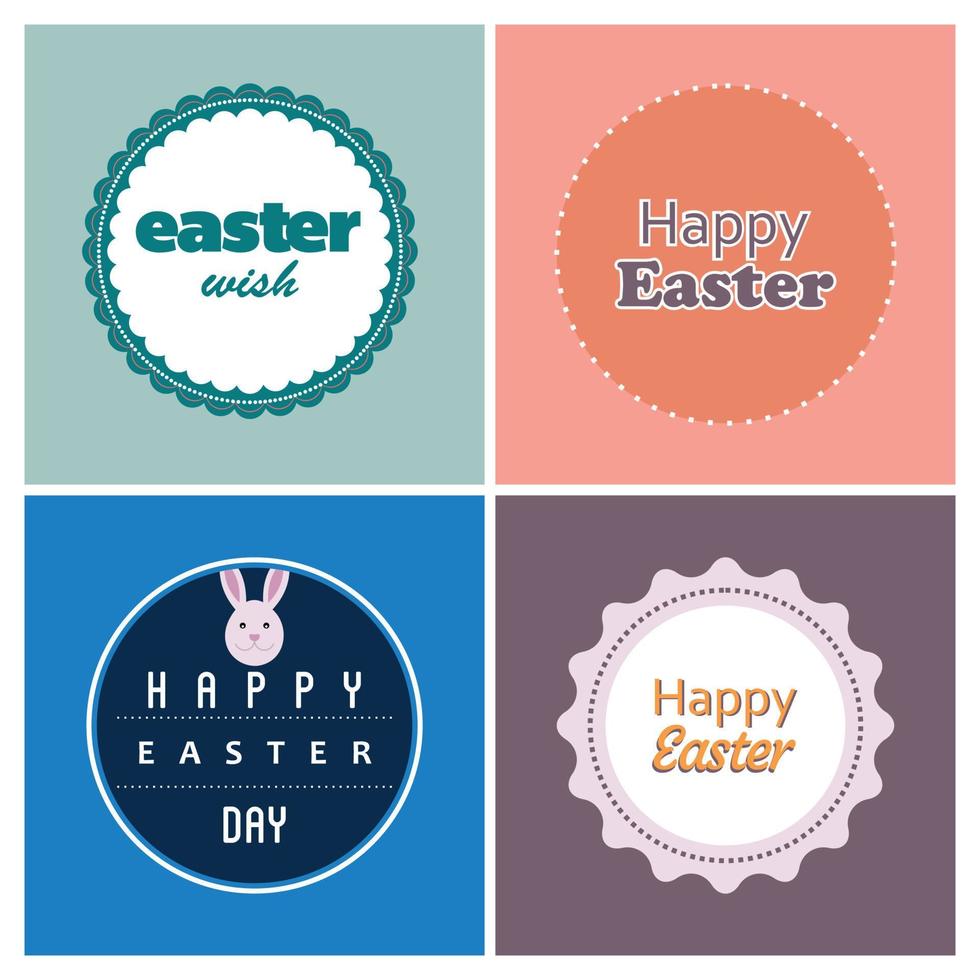 Happy Easter day card with creative design typography and light theme vector