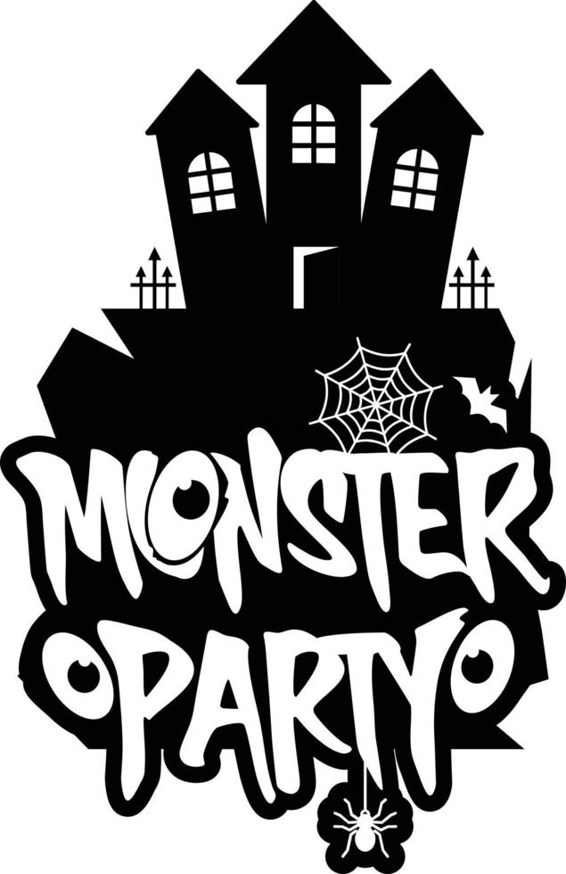 diseño de fiesta monstruo con vector de diseño creativo