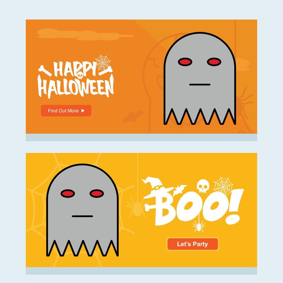 diseño de invitación de halloween feliz con vector fantasma