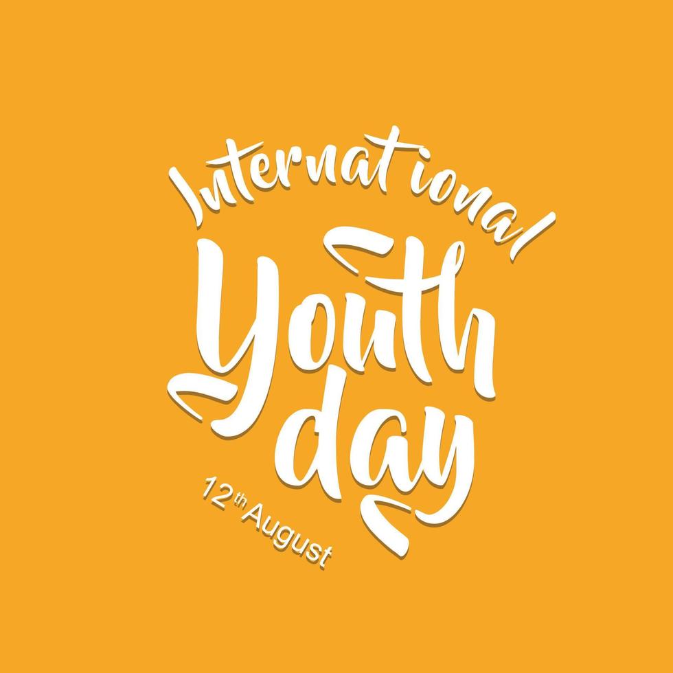 diseño del día internacional de la juventud con vector de tipografía