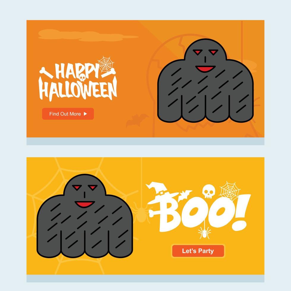 diseño de invitación de halloween feliz con vector fantasma