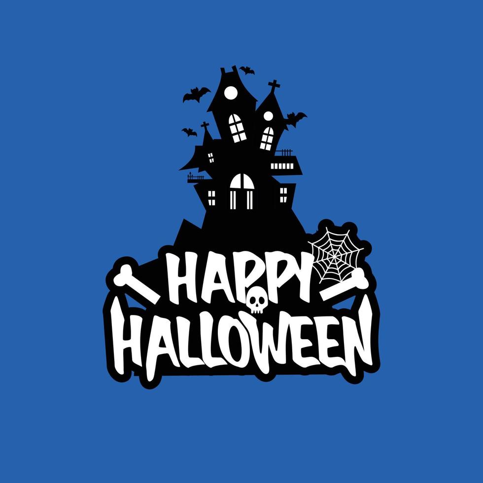 diseño de halloween con tipografía y vector de fondo claro