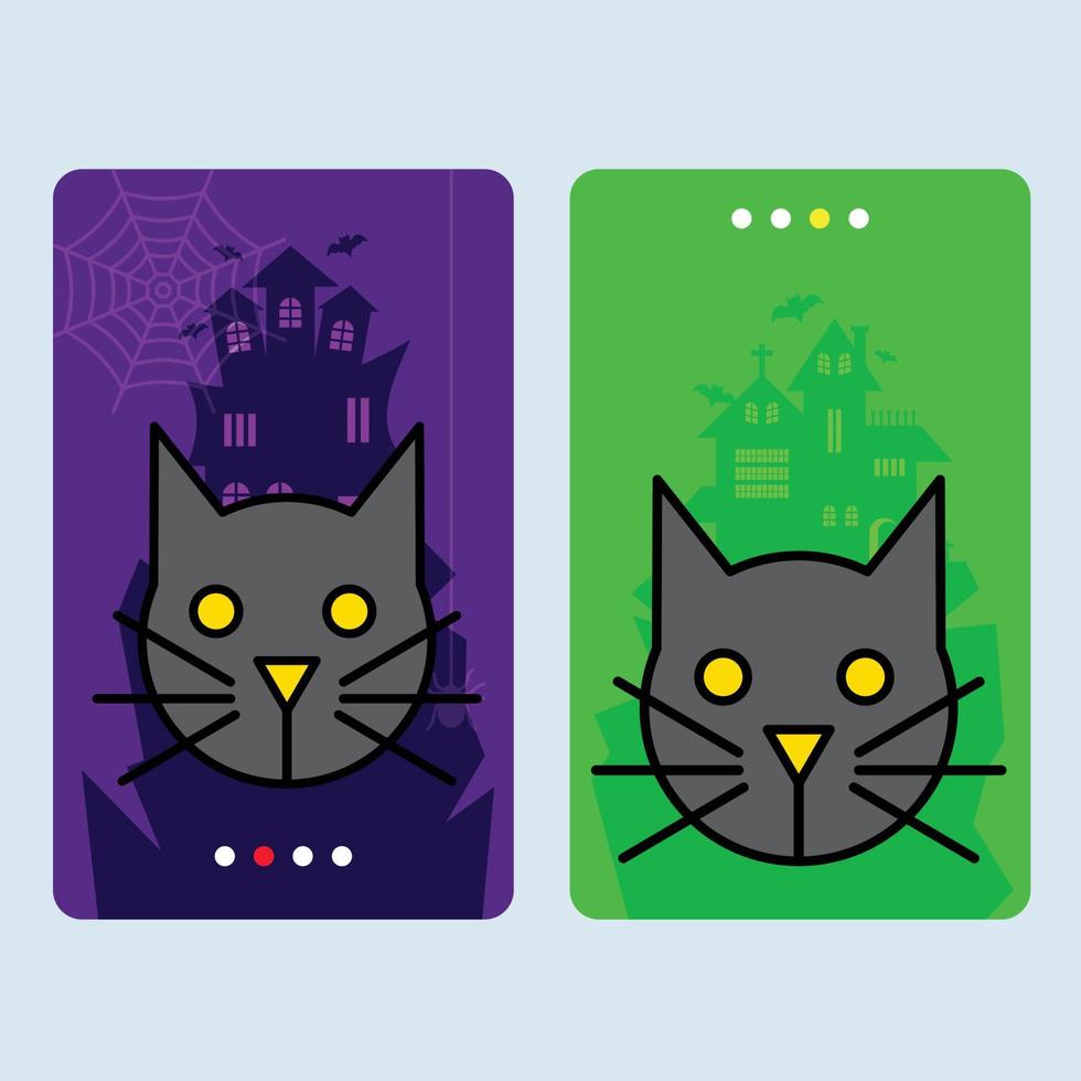 Happy Halloween invitation design with cat vector