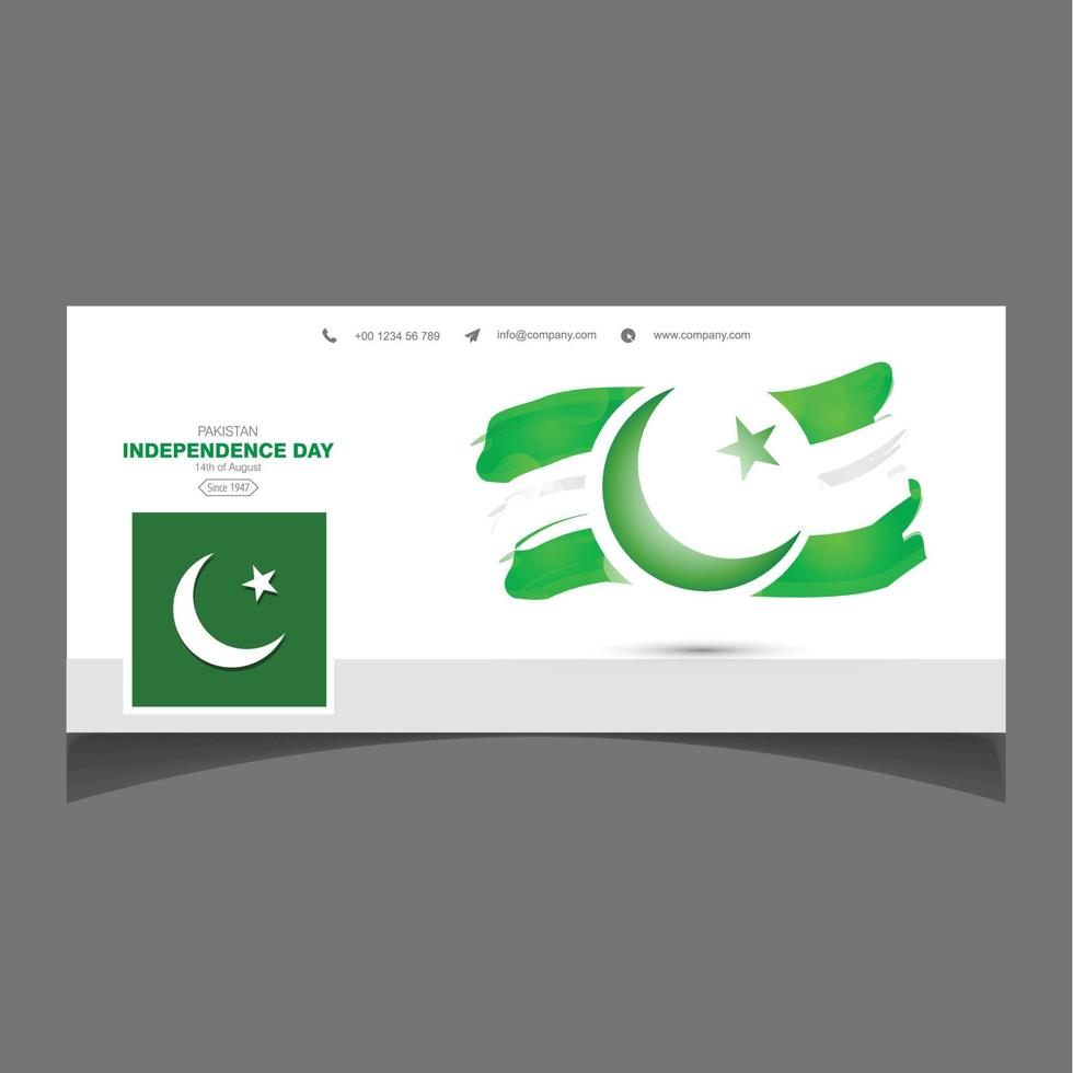 Pakistan Independnce day social media cover design vector