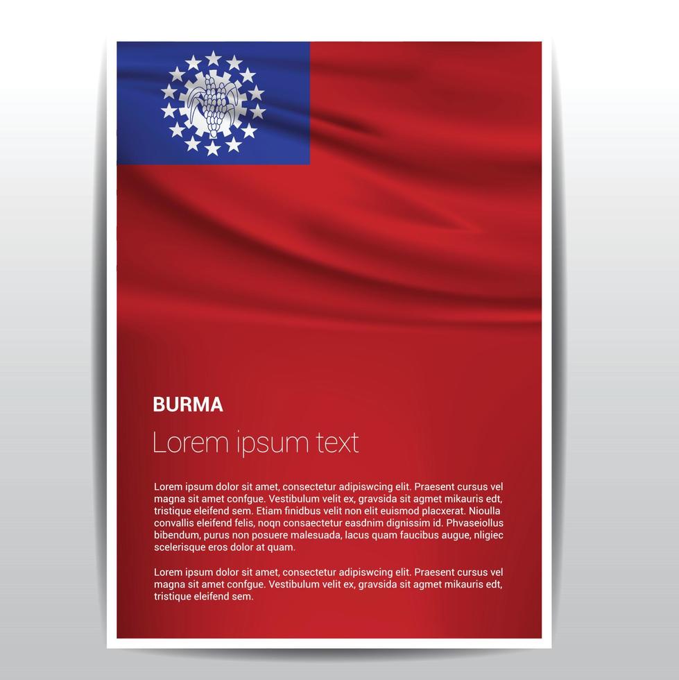 Burma flag design vector