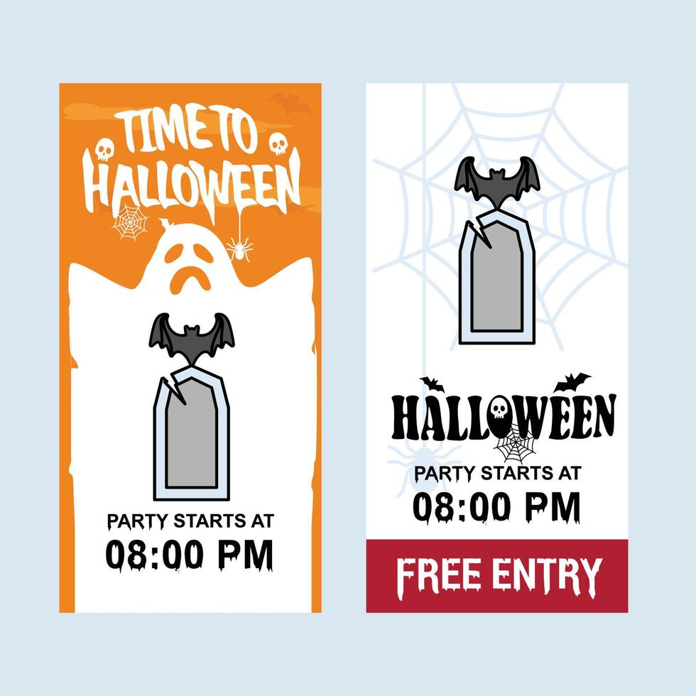 diseño de invitación de halloween feliz con vector de tumba