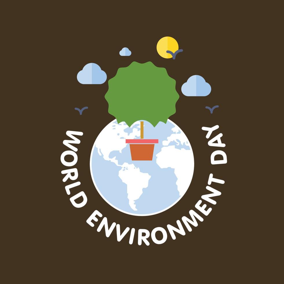 World Environment day card with light background and typography vector