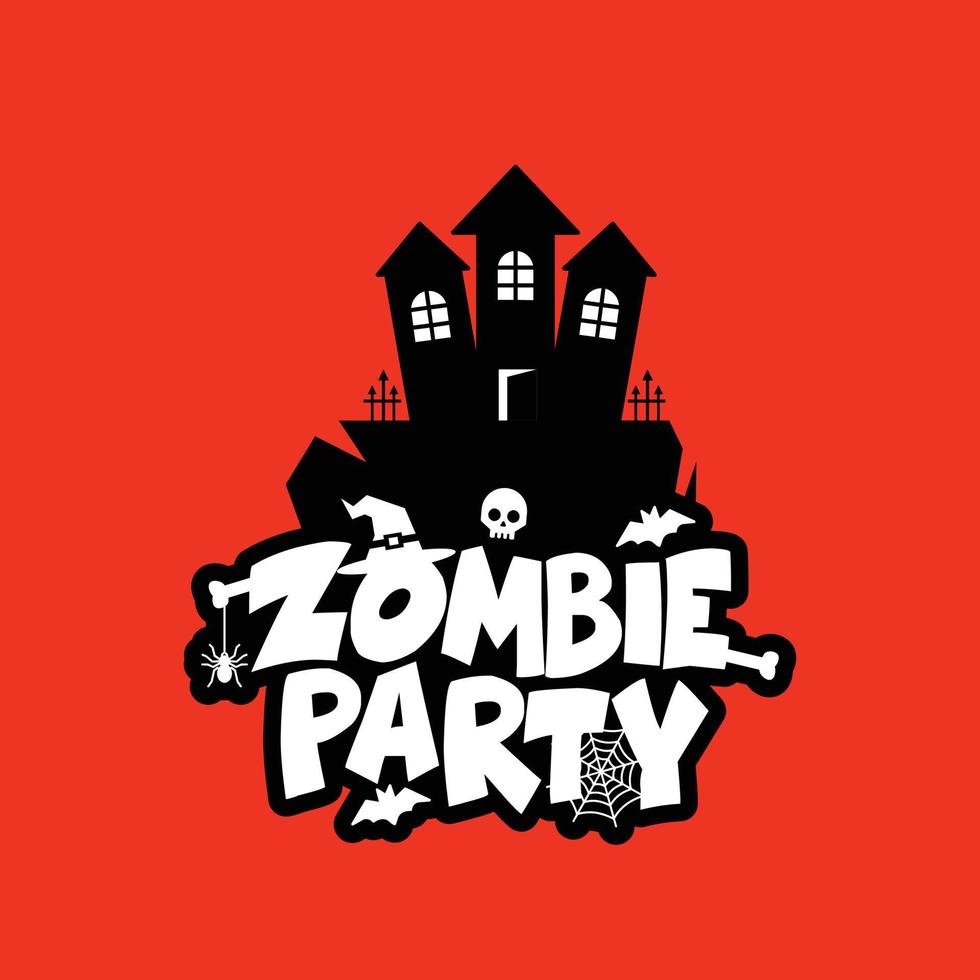 vector de diseño de tipografía de fiesta zombie