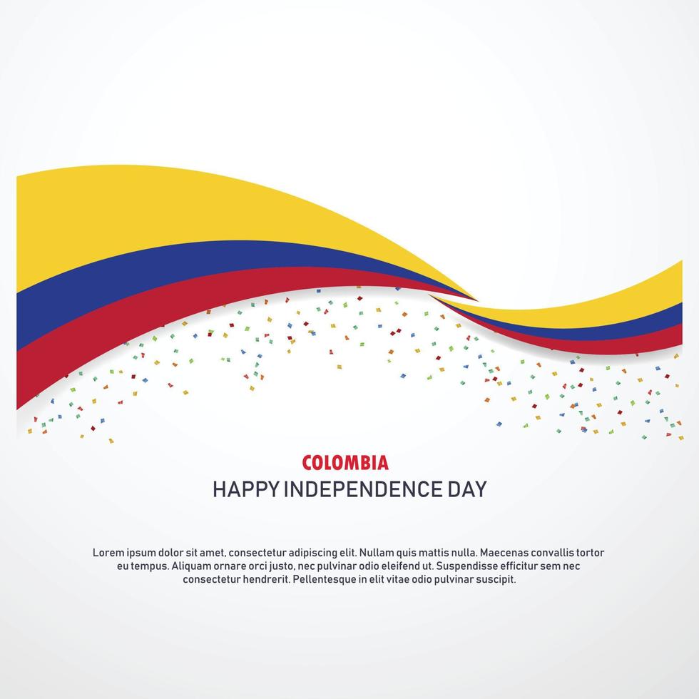 Colombia Happy independence day Background vector