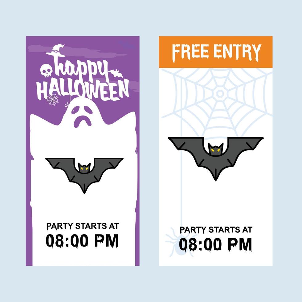 Happy Halloween invitation design with bats vector