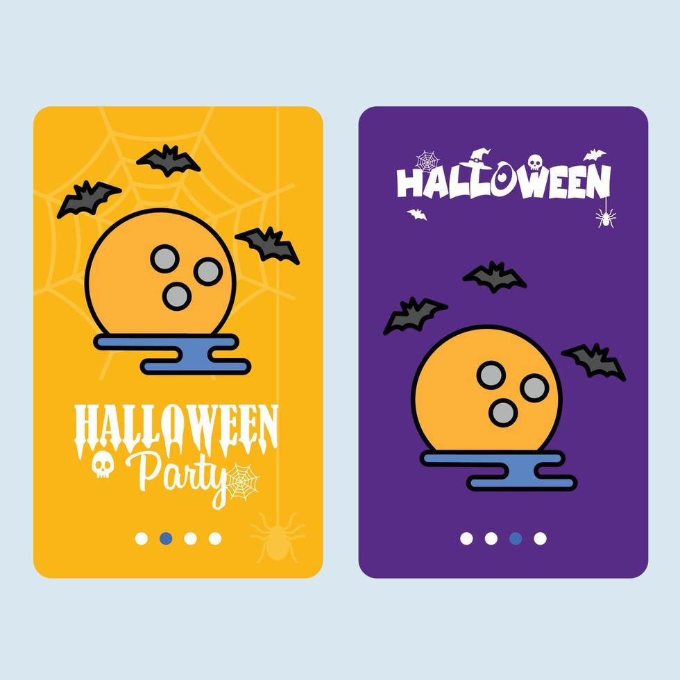 diseño de invitación de feliz halloween con vector de luna