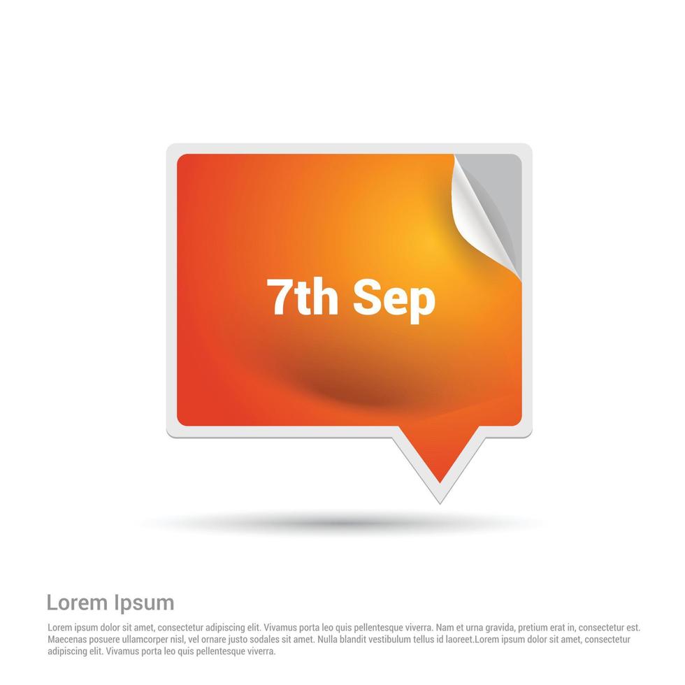 Chat bubble 7 sep typographic design vector