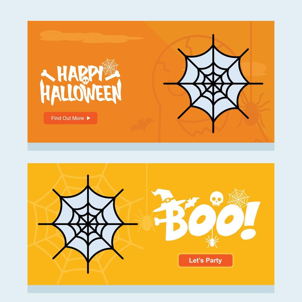 Happy Halloween invitation design with spider vector