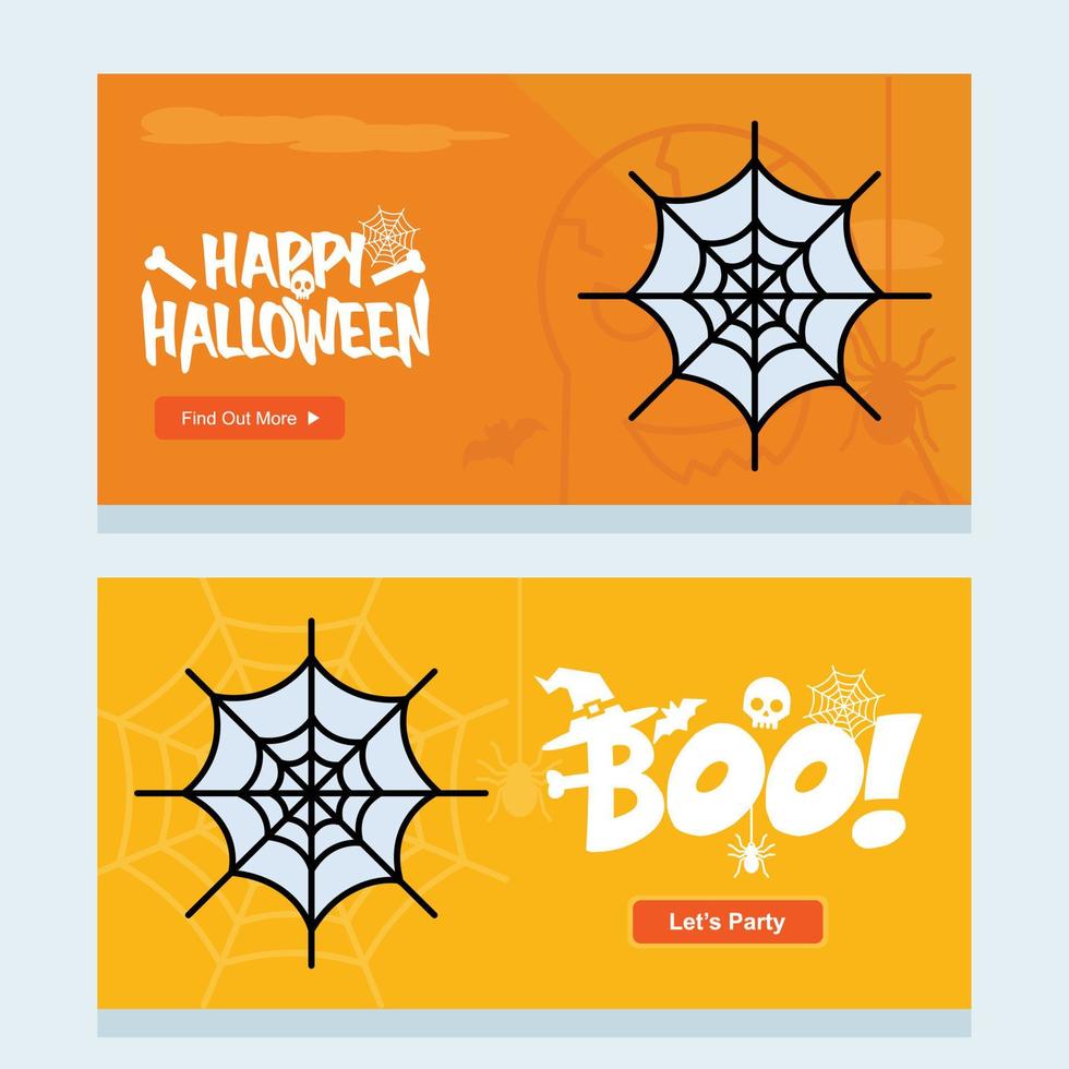 diseño de invitación de halloween feliz con vector de araña