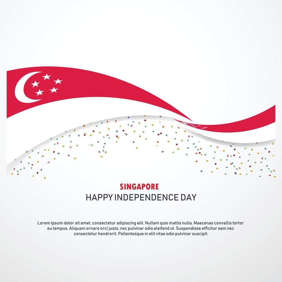 fondo de feliz día de la independencia de singapur vector