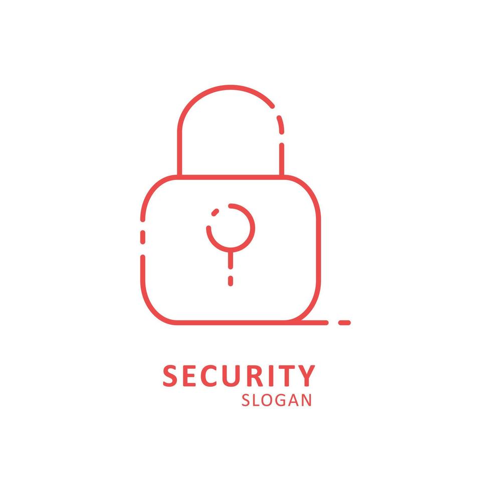 Security typography with lock logo vector