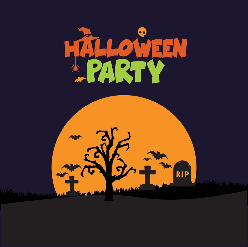 Halloween design with typography and dark background vector vector illustration