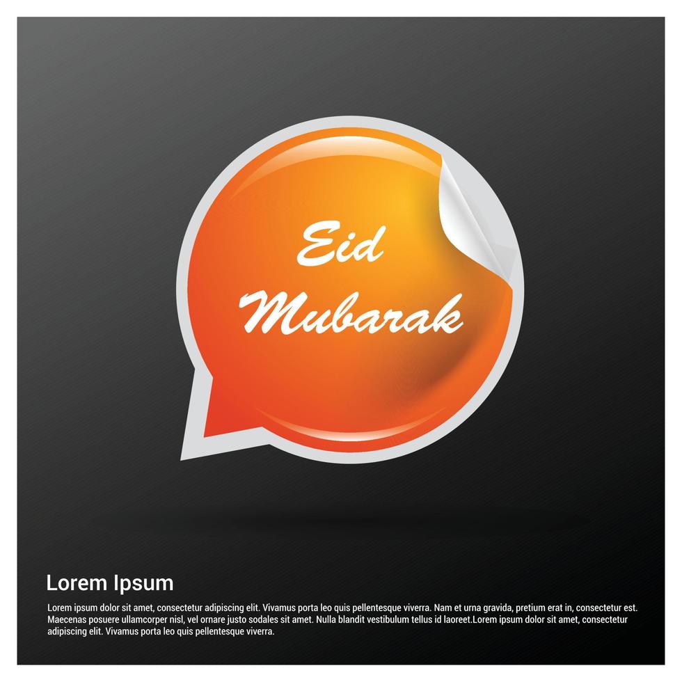 diseño de eid mubarak con tipografía y vector de diseño creativo