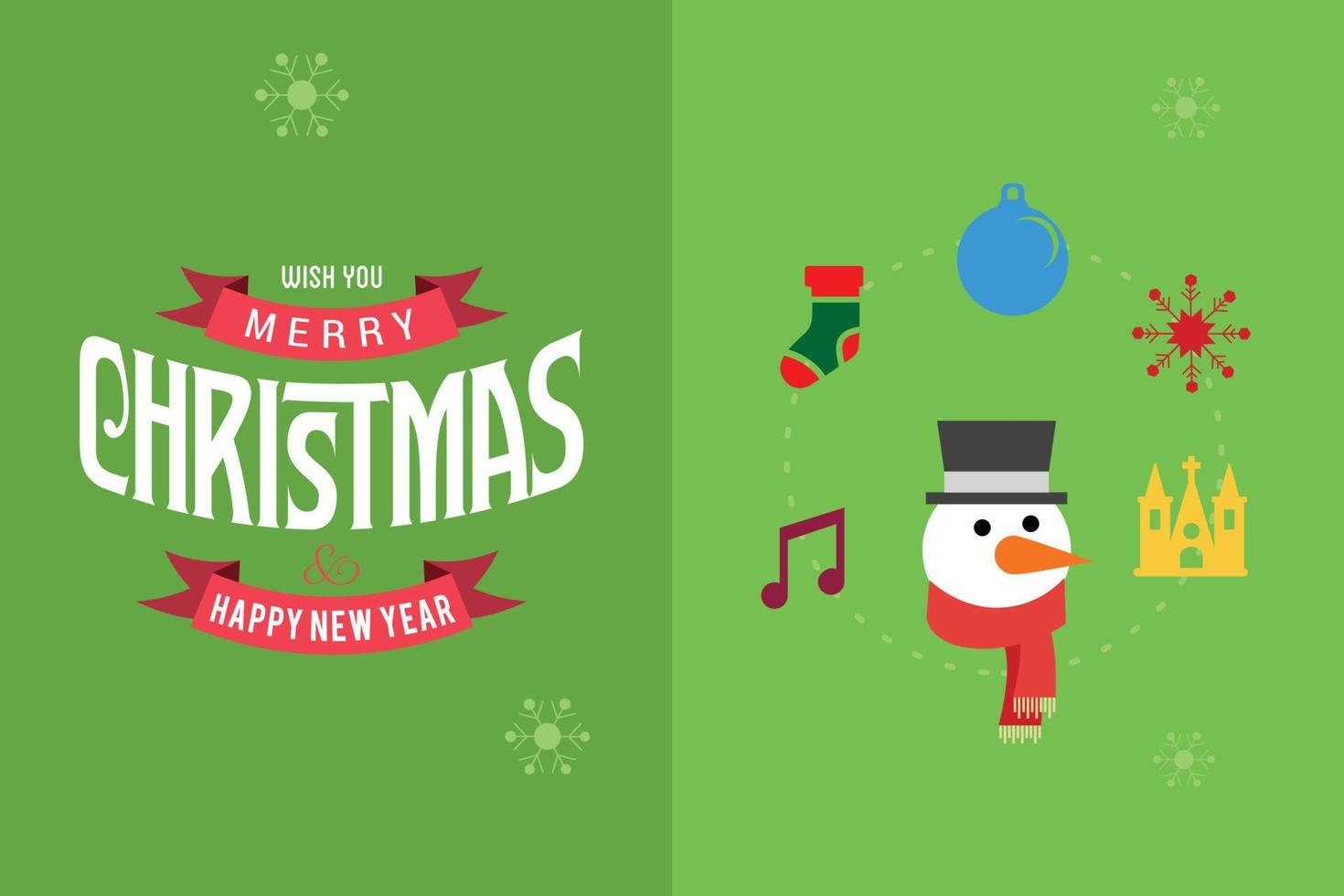 Merry Christmas card with elegent design and typography vector
