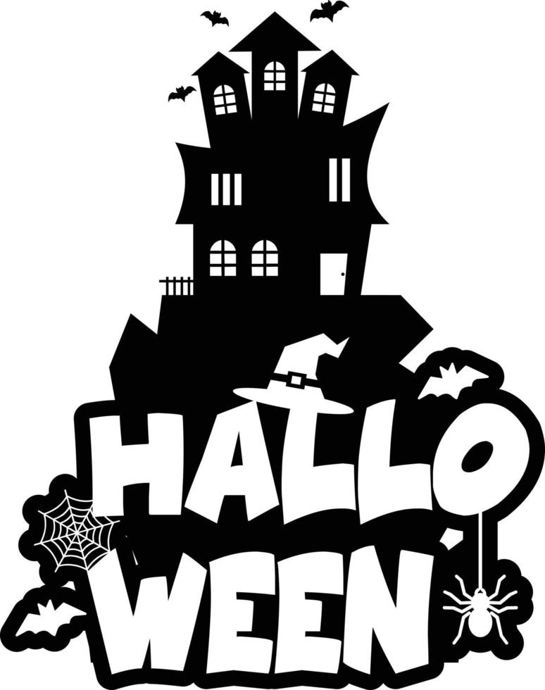 diseño de halloween con tipografía y fondo blanco vector ilustración vectorial