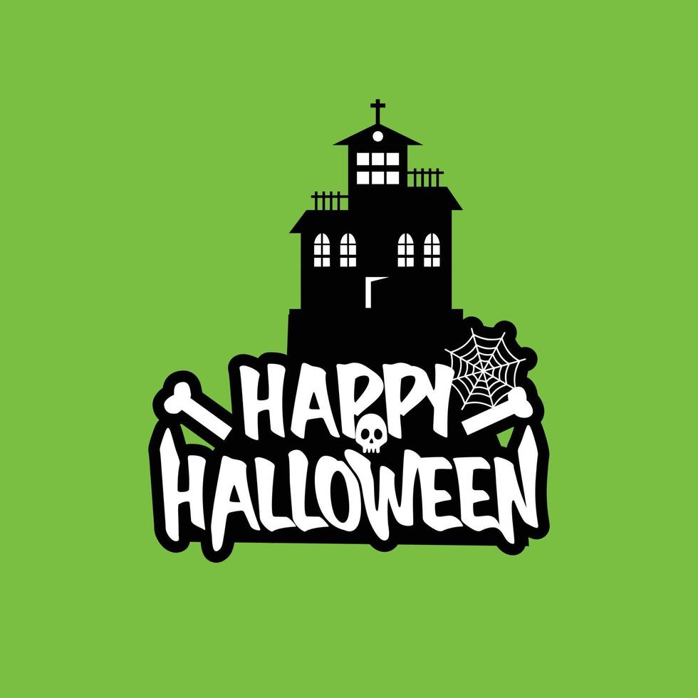 diseño de halloween con tipografía y vector de fondo claro