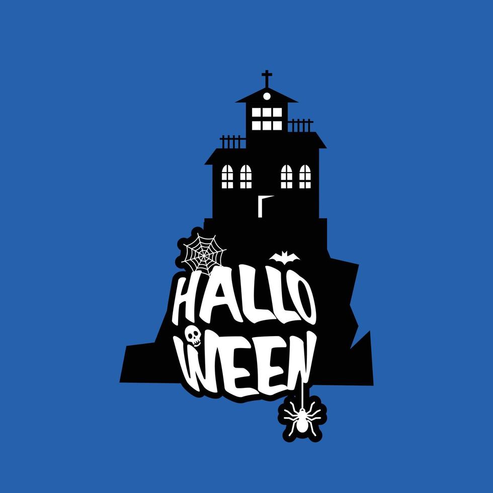 diseño de halloween con tipografía y vector de fondo claro