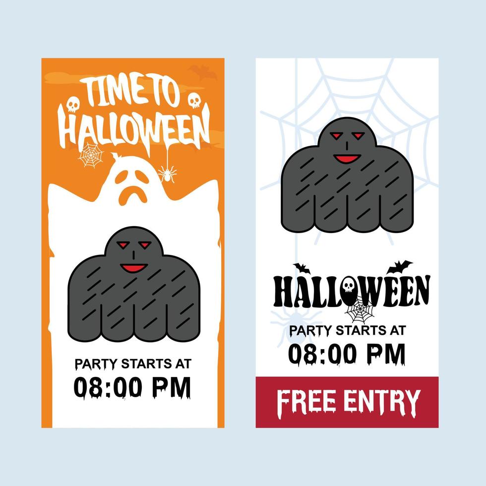 Happy Halloween invitation design with ghost vector