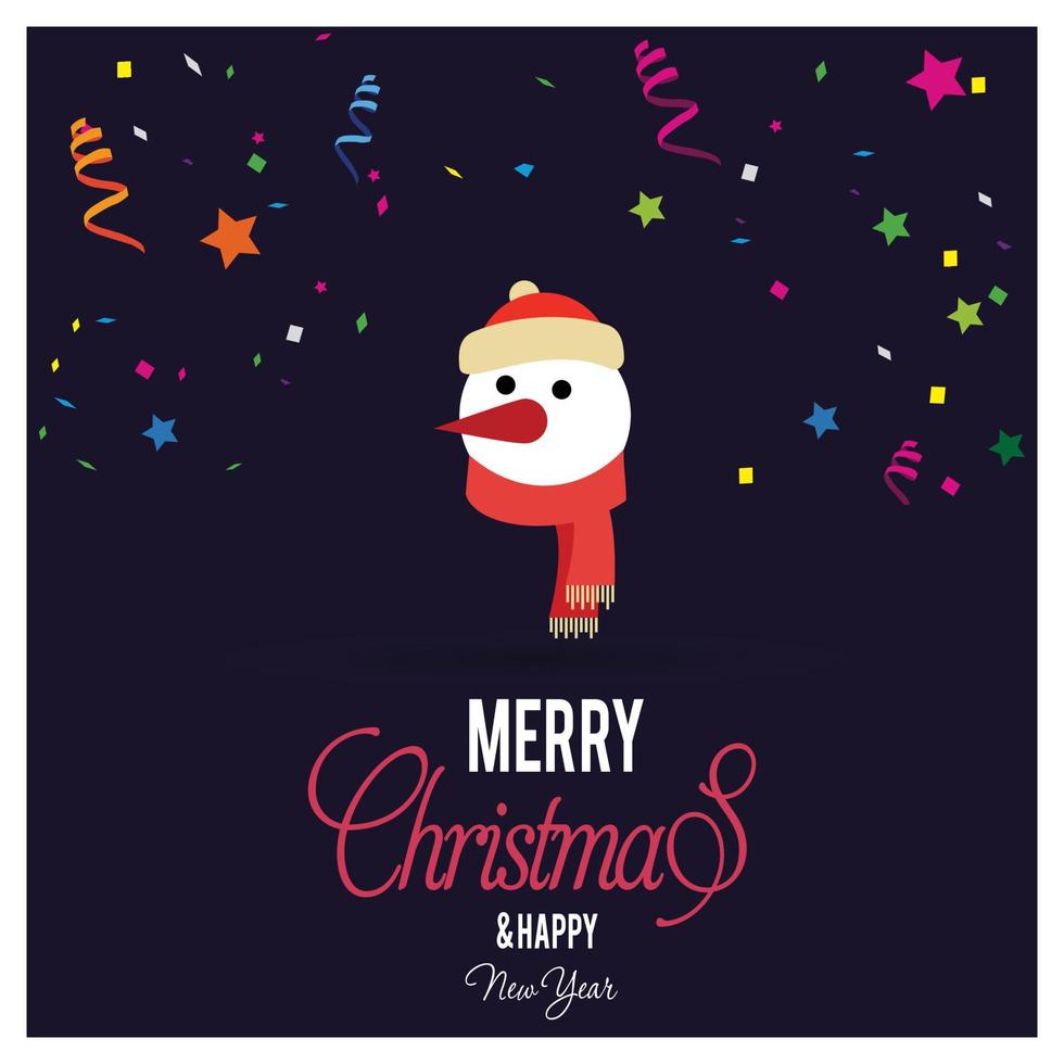 Christmas card with creative design and typography vector