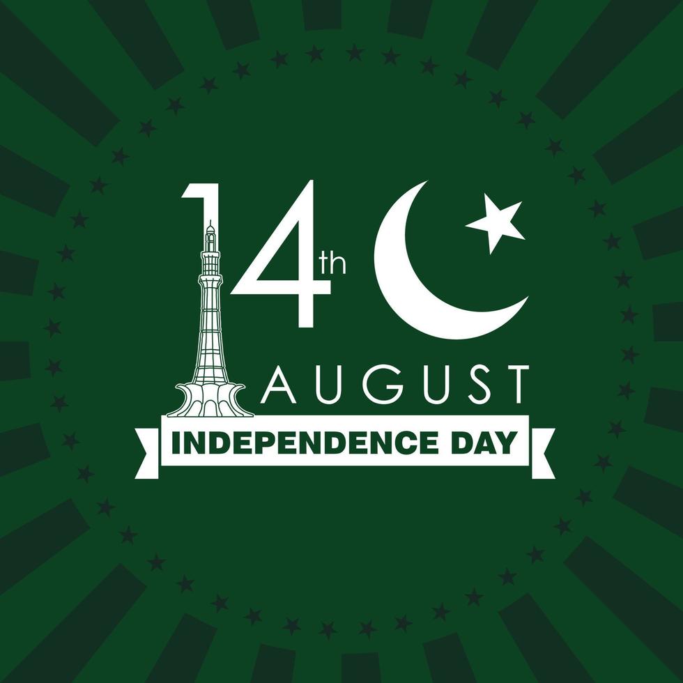 vector de diseño del día de la independencia de pakistán