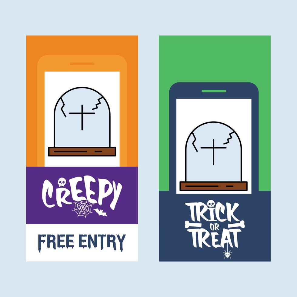 Happy Halloween invitation design with grave vector