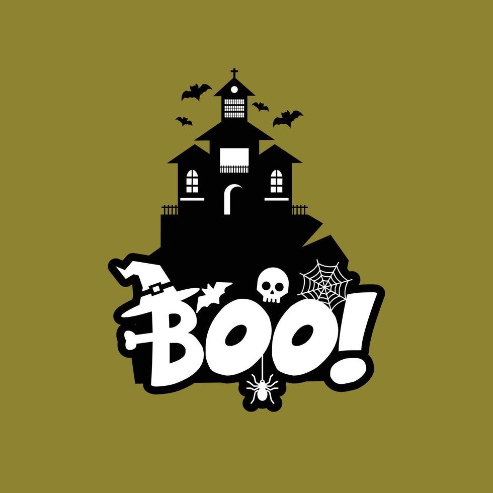 Boo typography design vector