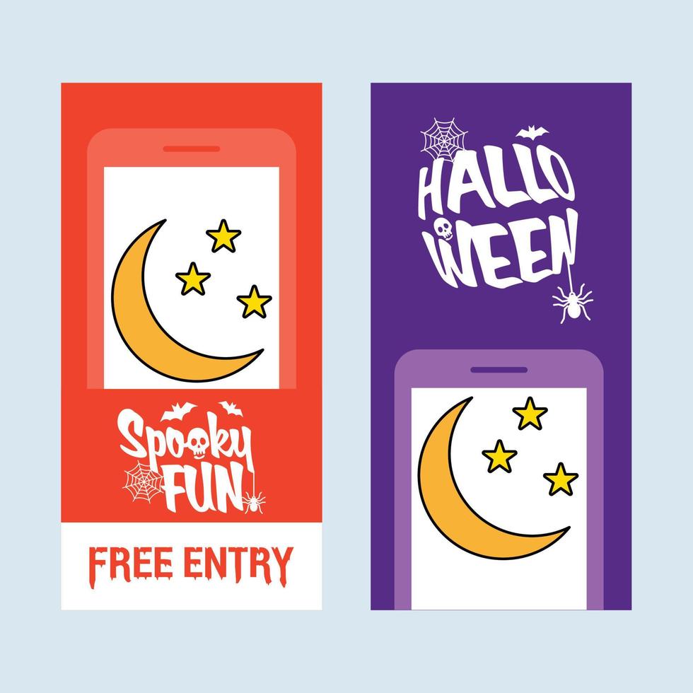 Happy Halloween invitation design with moon vector