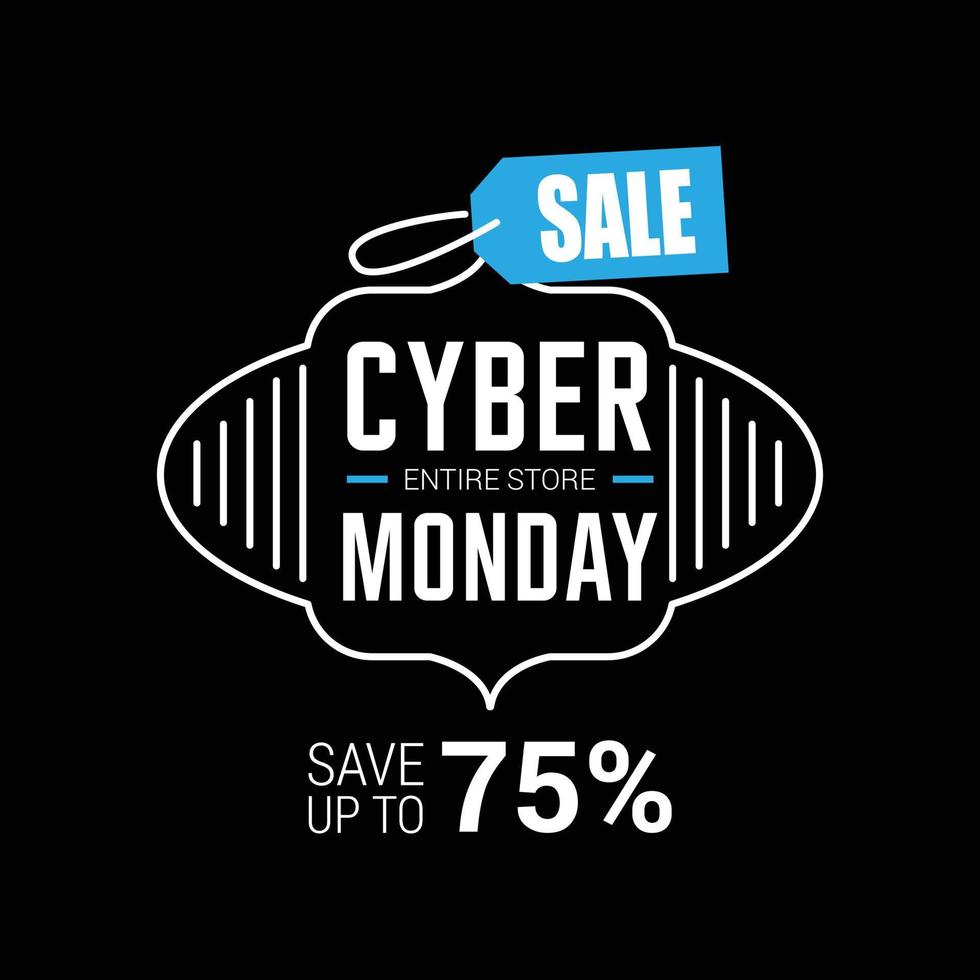 Cyber monday sale card with elegent design vector