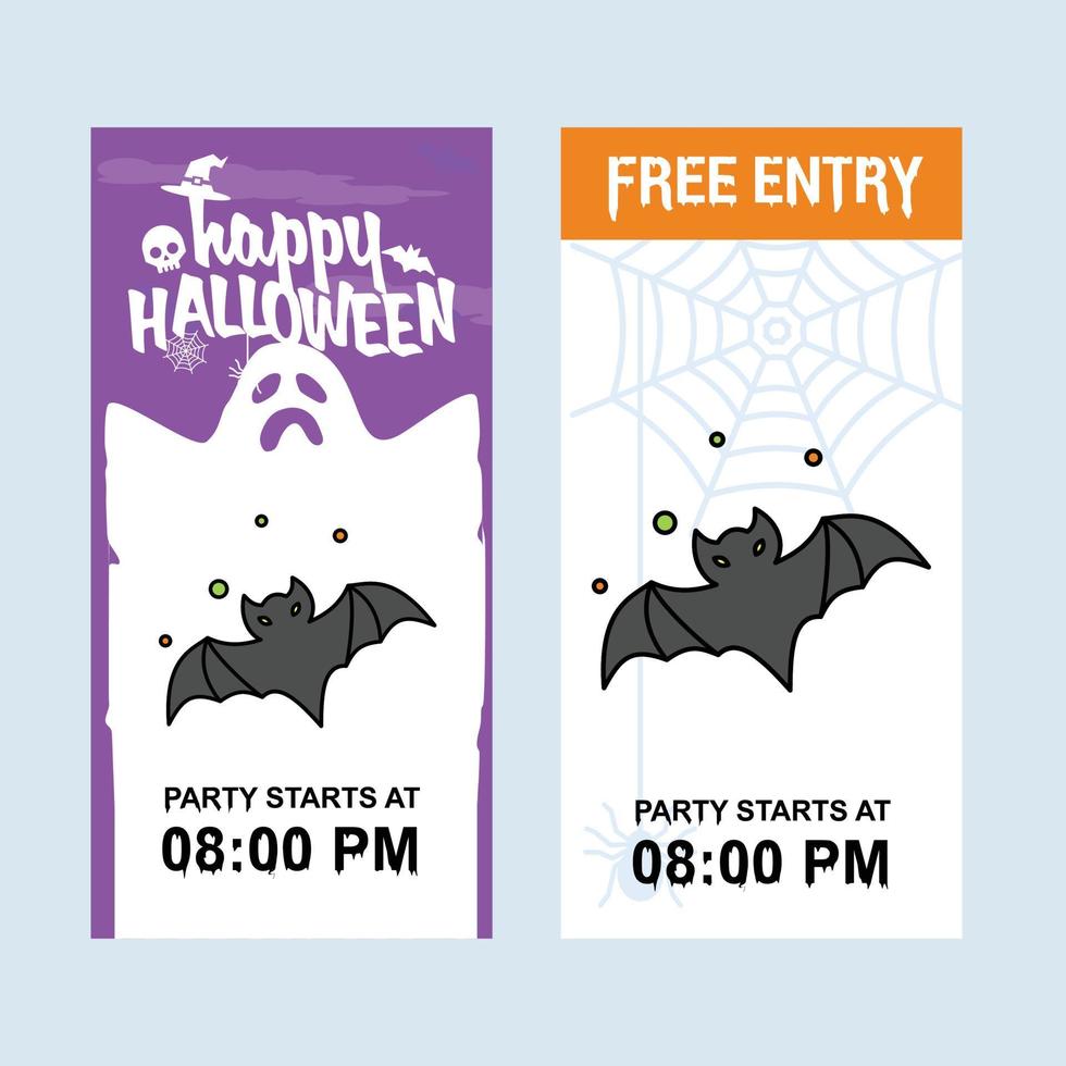 diseño de invitación de feliz halloween con vector de murciélagos