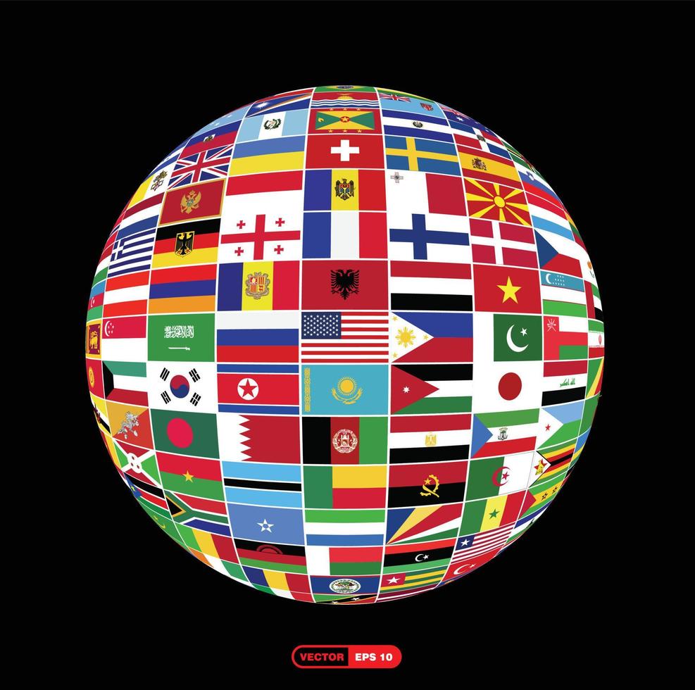 World flags design vector