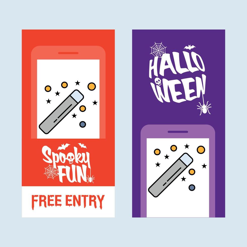 Happy Halloween invitation design with magic stick vector