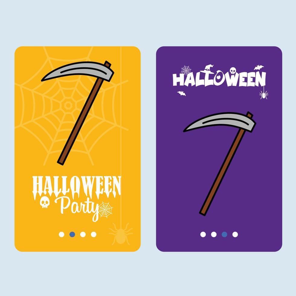 Happy Halloween invitation design with axe vector