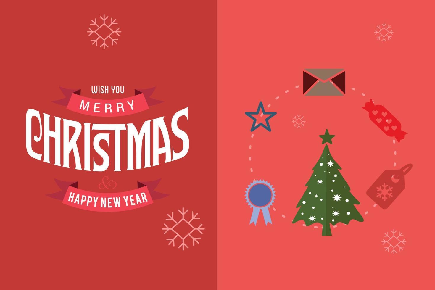 tarjeta de feliz navidad con diseño elegante y vector de tipografía