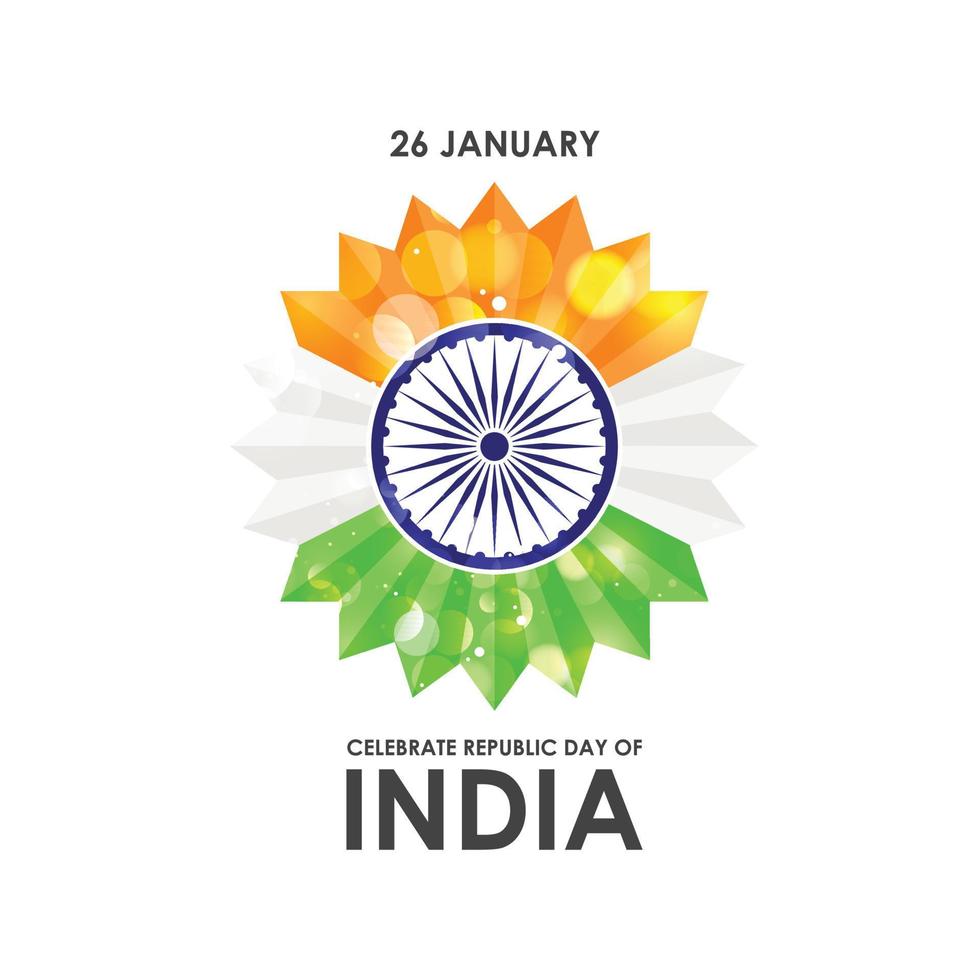 Indian Republic day card with typogrpahic background vector