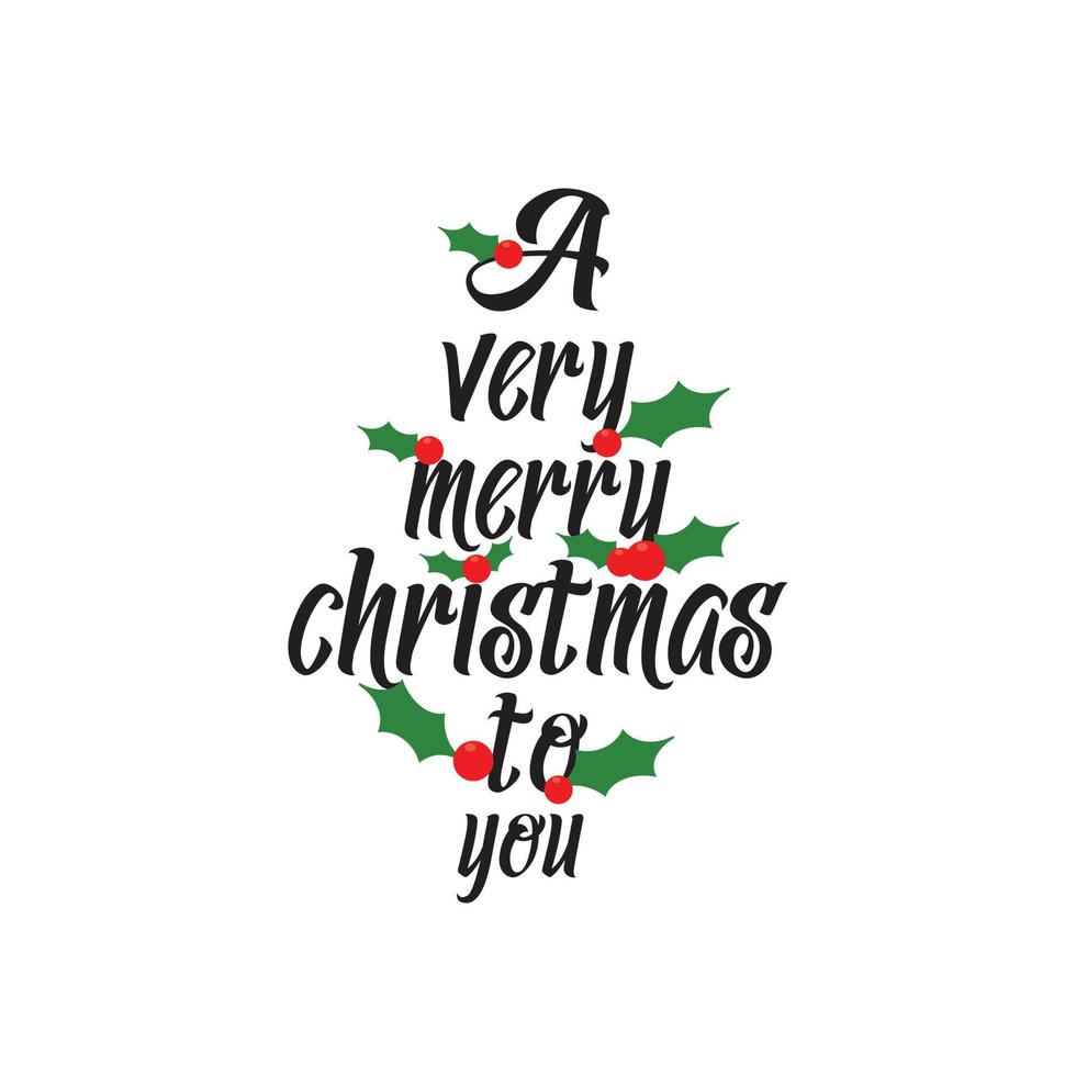 Merry Christmas card with elegent design and typography vector