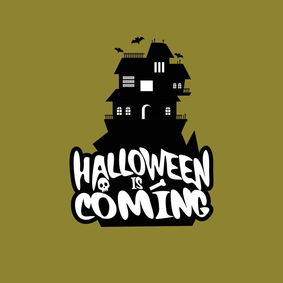 diseño de halloween con tipografía y vector de fondo claro