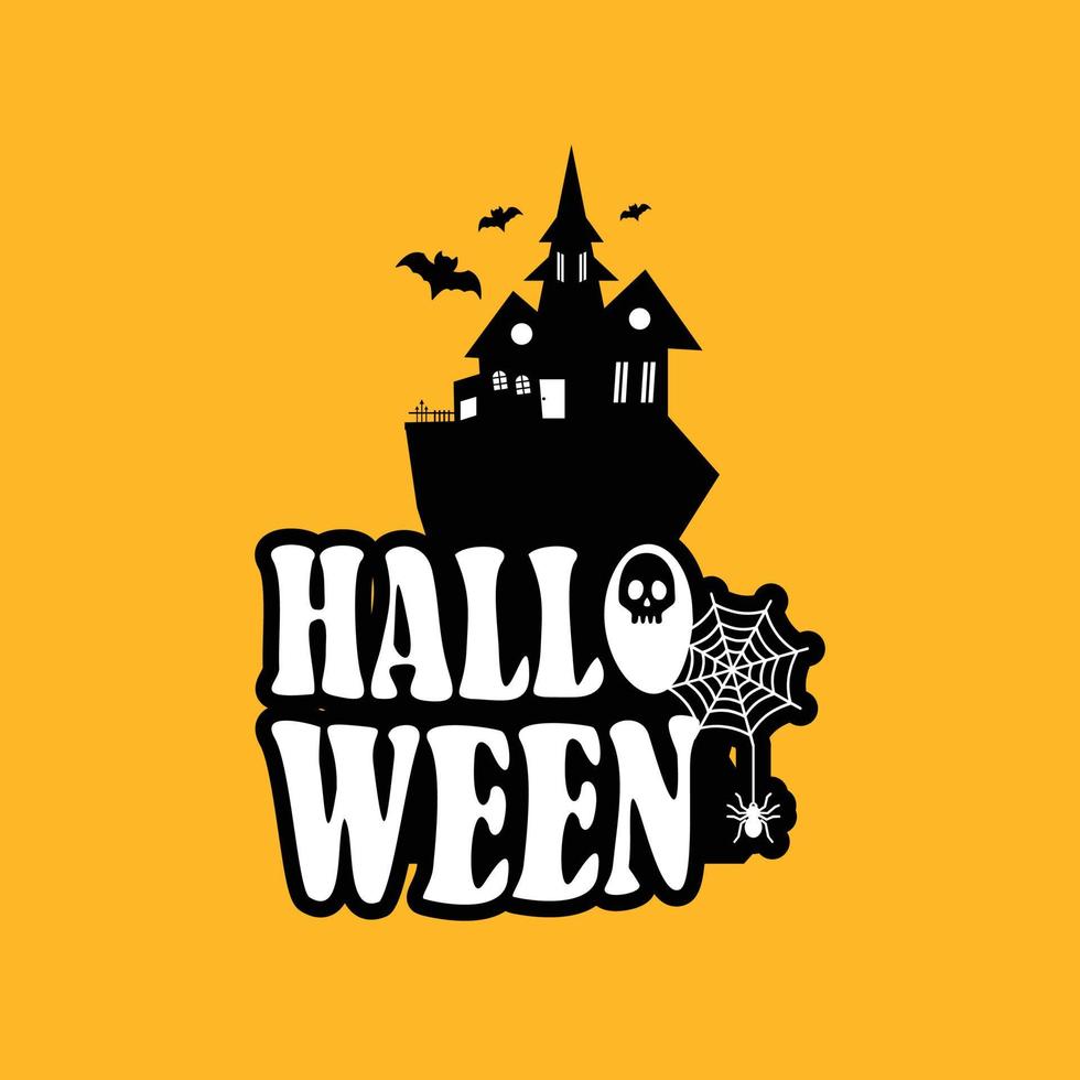 diseño de halloween con tipografía y vector de fondo claro